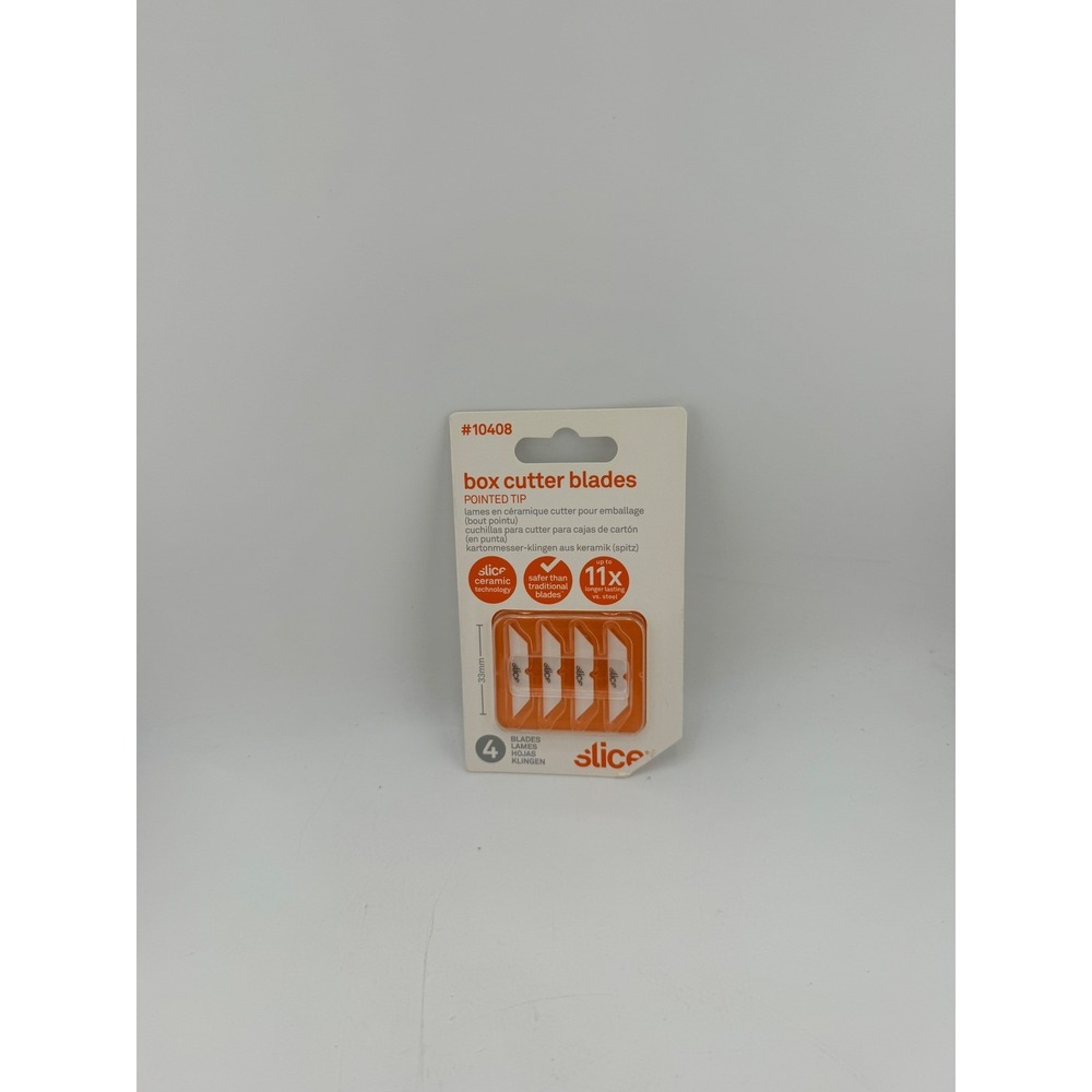 Slice 10408 Ceramic Box Cutter Blades Pointed Tip 33mm 4-Pack New
